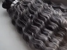 FASHION IDOL-Mechones con cierre, extensiones de cabello sintético rubio, degradado, de plata, gris, de moda, onda de agua, fibra, 20 pulgadas, 9 uds. por paquete