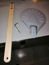 Pala pequeña de aluminio perforada para Pizza, herramienta antideslizante para Pizza, con mango de madera, 7, 8 y 9 pulgadas