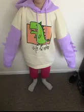 Sudadera con capucha para mujer, de manga larga, con dibujo de dinosaurios, ropa para parte superior femenina, con estampado, casual