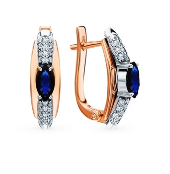 

Gold earrings with sapphires and diamonds sunlight sample 585