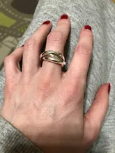 Tamaño 5-10 hermoso regalo de San Valentín joyería de anillo de plata de 3 círculo caliente lindo bastante de boda de moda de color de plata mujer
