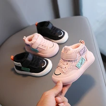 

Winter Baby Toddler Shoes Plus Velvet Warm Soft Bottom Boys Warm Casual Shoes Flat Bottom Girls Cotton Shoes