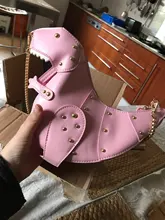 Diseño de dinosaurio con remaches para mujer, bolsos de mano con cadena para hombro, bandolera pequeña de diseñador, bolso de mano de piel sintética