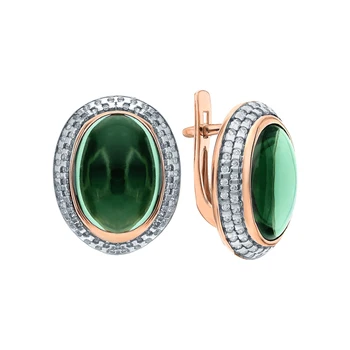

Gold earrings with tourmaline and cubic zirconia sunlight sample 585