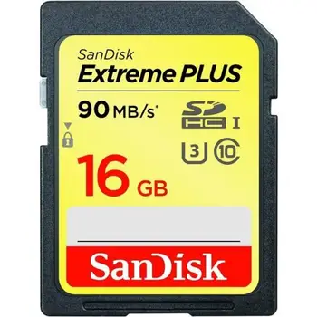 

Sandisk Extreme Plus flash Memory 16 GB SDHC Class 10 UHS-I