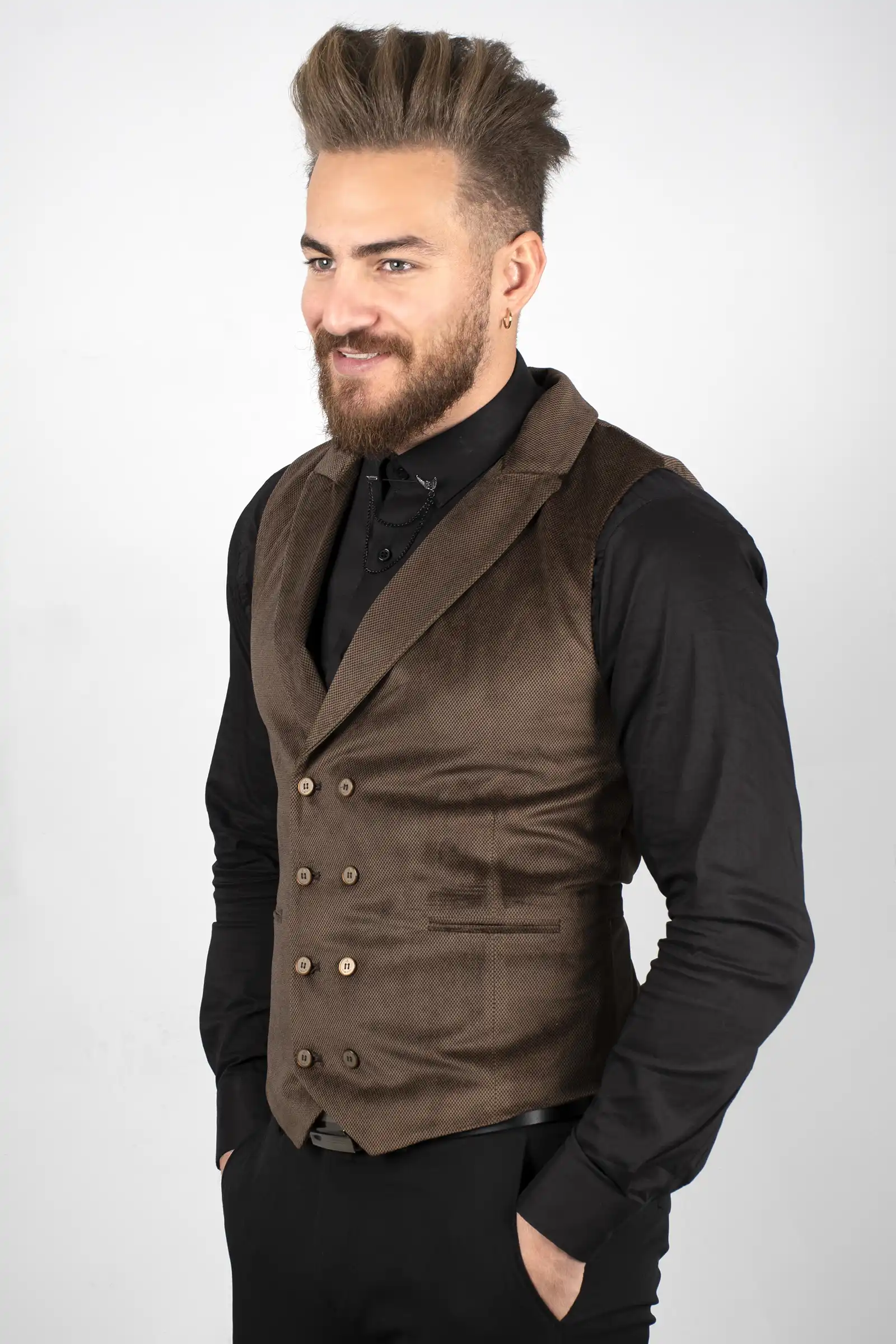 深海コーヒー色メンズスエードベストスーツベストイタリアスタイルタイト継手金型フォーマルビジネスウェディングパーティー毎日ジャケットブレザー Vests Aliexpress