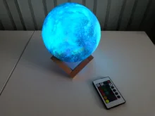 Galaxy Light Moon-Lamp Remote-Control Gift Change-Touch 3d-Printing 16-Color Kids as