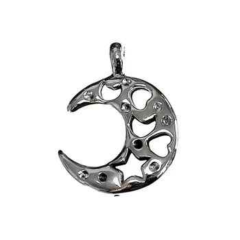 

Pendant 925 Sterling silver m electroforming 27mm. Moon openwork [AC0662]