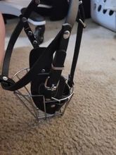 Canasto de alambre de Metal fuerte para perros grandes, bozal para morder, antimordedura, negro/marrón