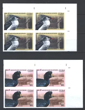 

6326np-4 cube 2018G. Endangered birds-blocks without perforation (MNH) -birds, errors
