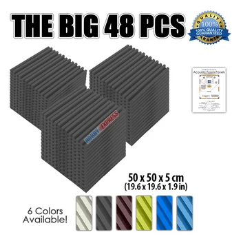 شراءArrowzoom 48 قطعة حزمة مترو مخطط العزل استوديو الصوتية لوحة رغوة عازلة للصوت 50x50x5 سنتيمتر (19.6x19.6x1.9in) KK1041