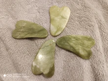 Gua sha-masajeador Facial de Jade Natural, tablero raspador Facial, Guasha, meridiano, relajación muscular, estiramiento de la piel, espátula fina