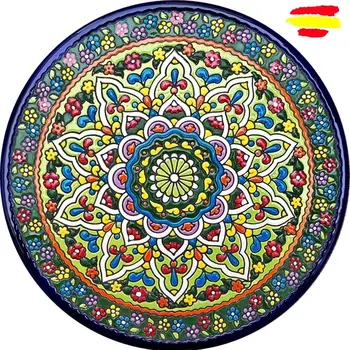 

Ceramic plate 29 cm/11.4 inch diameter - Spanish ceramic - enameled up handmade - Made in Spain - MIJASCERAMIC -