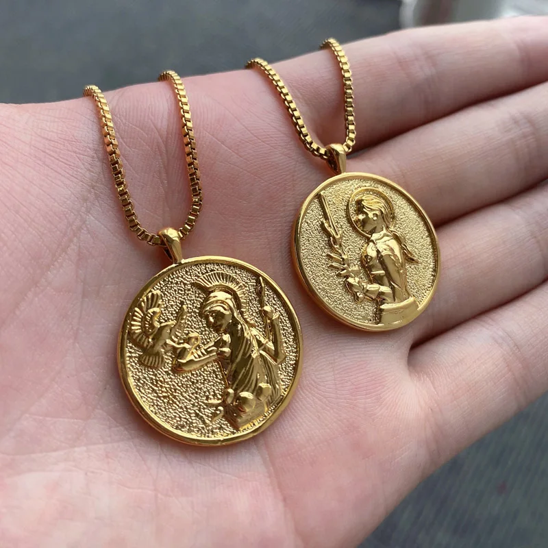 Aesthetic Athena Goddess Coin Necklace 