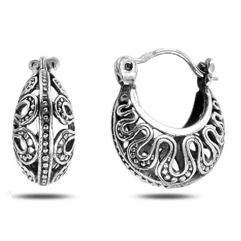 

Turkish 925 Sterling Silver Fashion Handmade Earring Jewelry Bag Design Figure Decorate Female Earrings
