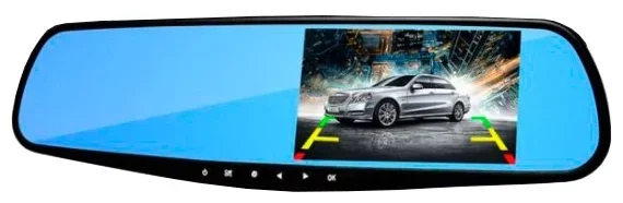Автомобильный видеорегистратор-зеркало Eplutus D02 с 2-я камерами Full HD 4.3 Русскоязычное меню LCD помощник при парковке