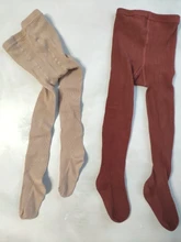 Medias acanaladas de otoño invierno para bebés y niños, 2019, malla, calzas para bebés y niños de 0 a 4 años color caramelo