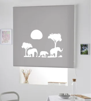 

Blind Iroa roll with drawing/Horizon African! ROLLER BLINDS TRANSLUCENT! (GRAY 100X175)