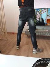 Pantalones vaqueros rasgados de otoño para hombre, Vaqueros ajustados de PP con diamantes de imitación negros, ropa de tendencia de moda, 2021