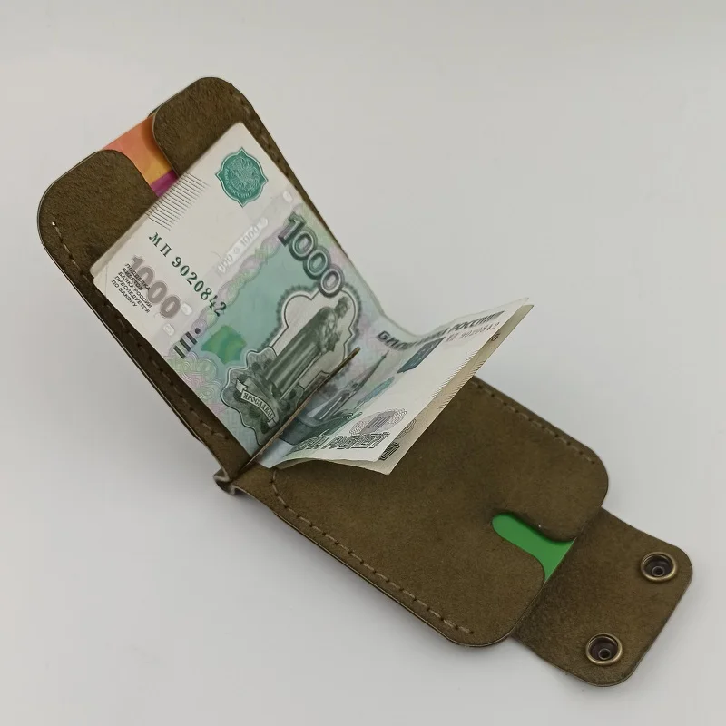 Зажим для денег из натуральной кожи ручной работы. Оригинальный подарок ...