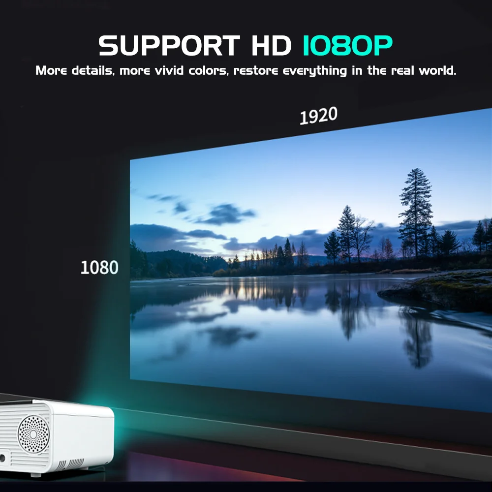 UNIC G86 светодиодный 6000 люмен проектор 1080P Full HD HDMI WI-FI фильм игры синхронизации Экран Bluetooth ЖК-дисплей объектив Android Proyector
