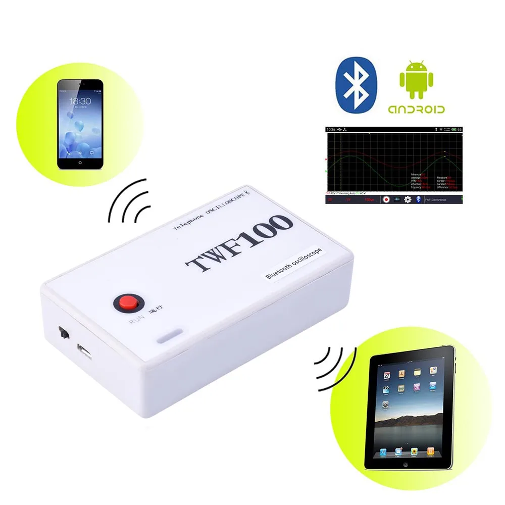 O096 Twf100 2ch Usb Digital Oscilloscope Pc Mini Oscilloscope Bluetooth