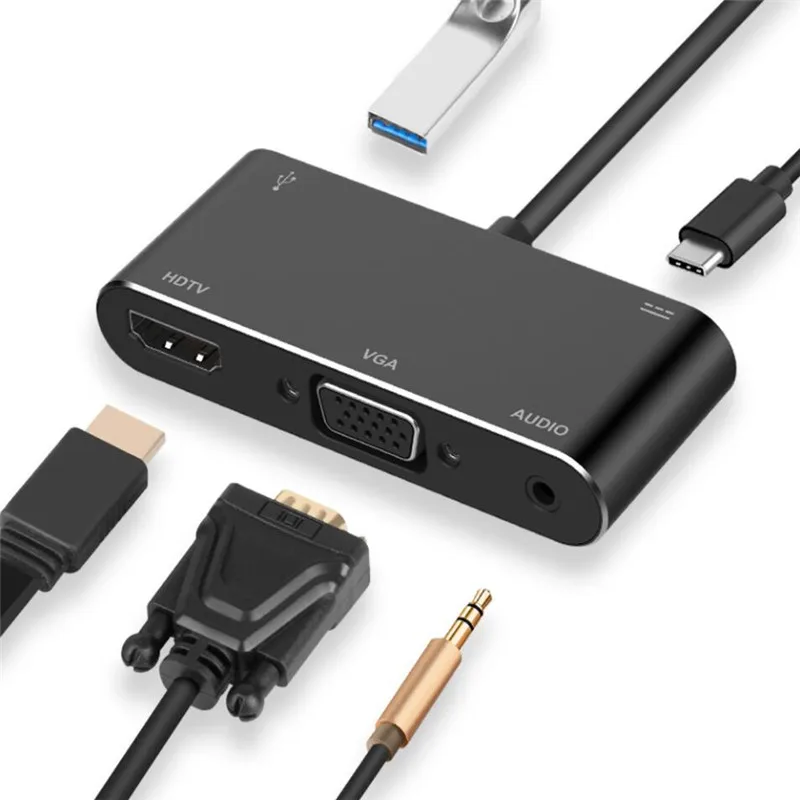 USB к HDMI цифровой многопортовый концентратор адаптер-Aeifond type-C к HDMI 4K адаптер с USB 3,0 USB-C 3,1 питания для MacBook