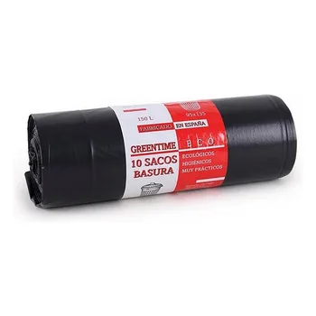 

Rubbish Bags Eco Green Time 150 L Black (10 Uds)