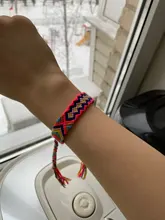 Pulsera trenzada de estilo étnico Retro bohemio, colorida, fluorescente, hecha a mano, cordón trenzado Multicolor