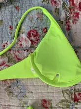 Female Swimsuit Bikini-Set Wire Two-Piece Neon Green V-Shape Women K439 V-Bar