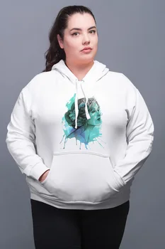 

Angemiel Wear Watercolor Woman Portrait White Women 'S Hooded Sweatshirt