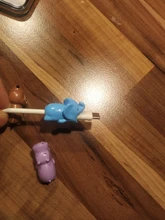 Protector de animales para mordedura de Cable, Cable de carga para Iphone, accesorio de soporte de teléfono con dibujos animados, 1 ud.