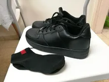 Zapatillas de deporte de cuero para Hombre y mujer, zapatos de skateboard transpirables, informales, color blanco y negro, otoño de 2020