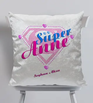 

Personalized Super Mom Decorative Silk Velvet Pillow-2