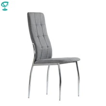 95728 Barneo S-68 Стул столовый с мягким сидением светло серая ткань стул кухонный стул для кафе стул для ресторана ножки хром