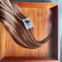 Rebecca-extensiones de cabello humano brasileño Remy, cabello de doble estiramiento, sedoso, color Piano, marrón, Rubio 113, 613g, 1 ud.