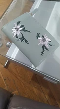 Billetera corta con estampado de flores para mujer, monedero pequeño con cremallera, tarjetero de cuero