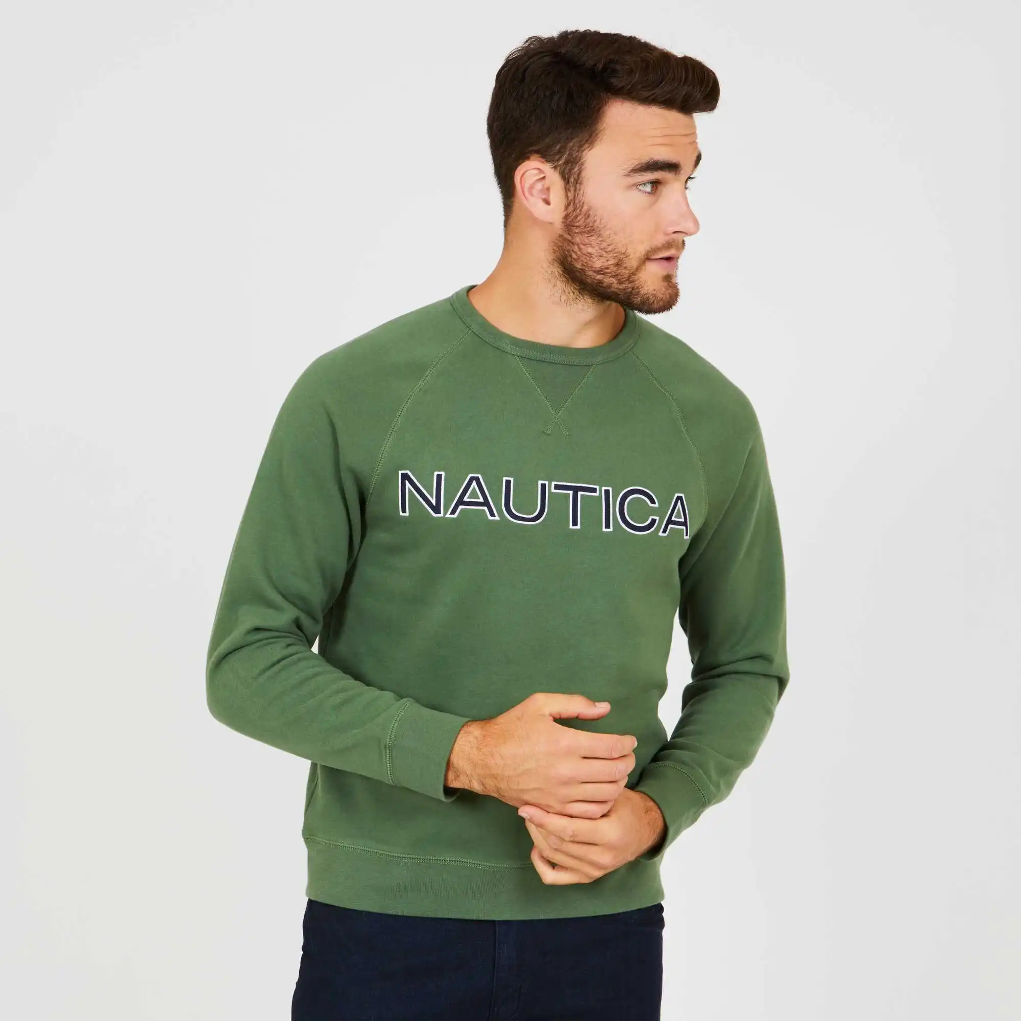 Nautica Джерси Мужской нагрудный логотип хлопок зеленый K83171.3FJ