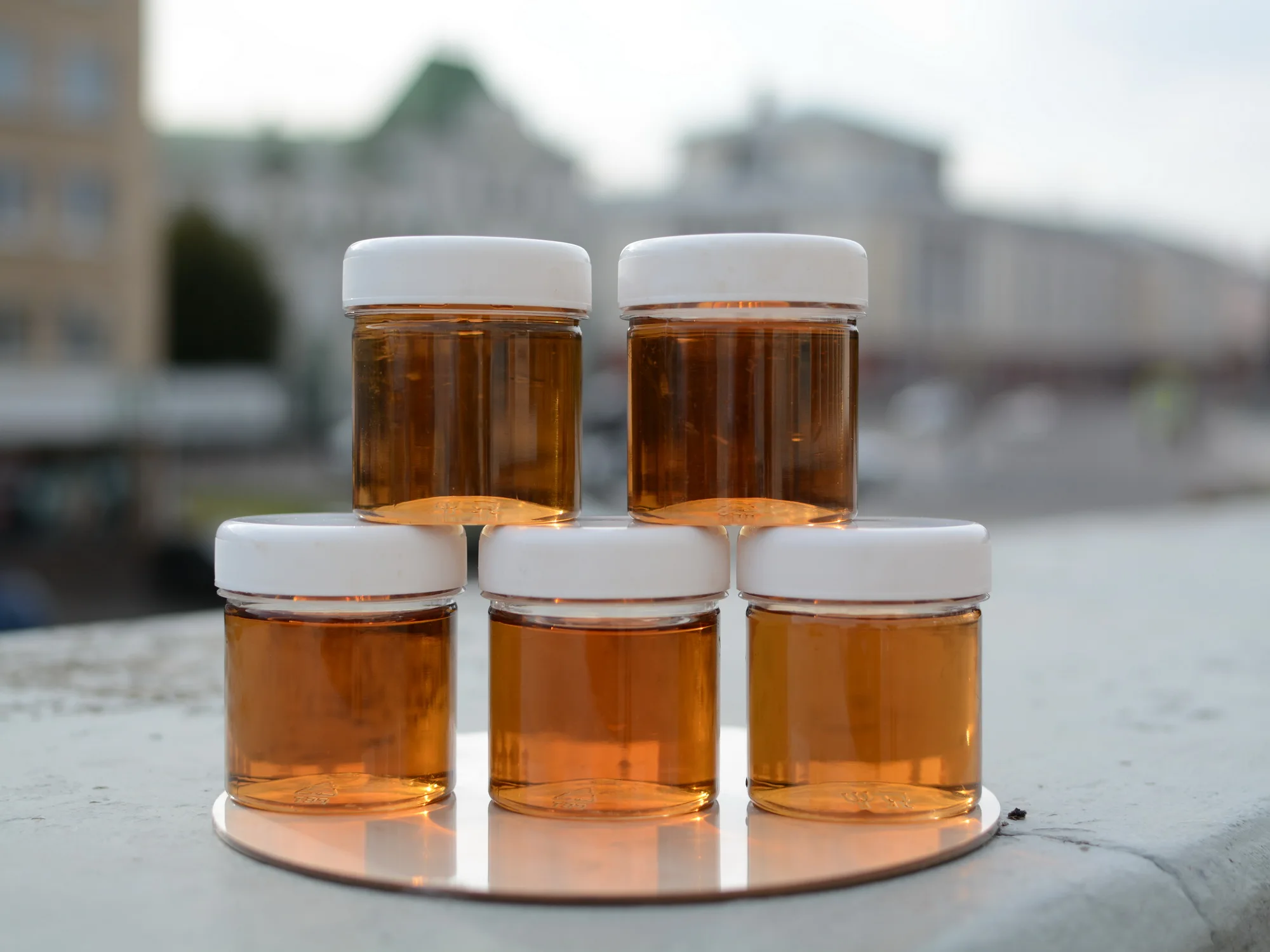 Natural bottom honey from the village of 1 liter (1.5 kg). afbeelding