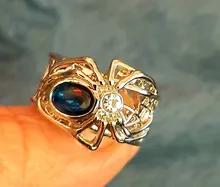 Azul Punk Zircon araña anillo grande hombres Hip Hop joyas de plata anillos para las mujeres anillo para pareja de amantes mujer anillos de boda damas regalo