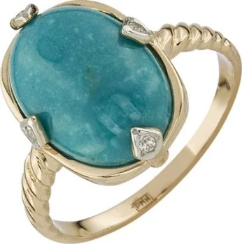 

Aloris ring with turquoise and cubic zirconia in red gold