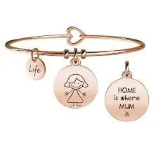 

Kidult family 731017 Stainless Steel Bracelet ROSE GOLD PVD "MOM"-FAMILY
