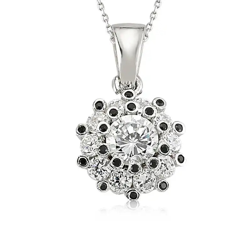 

Armagano 100% 925 Sterling Silver Black White Cubic Zirconia Women Necklace Quality and Original Women Amulets