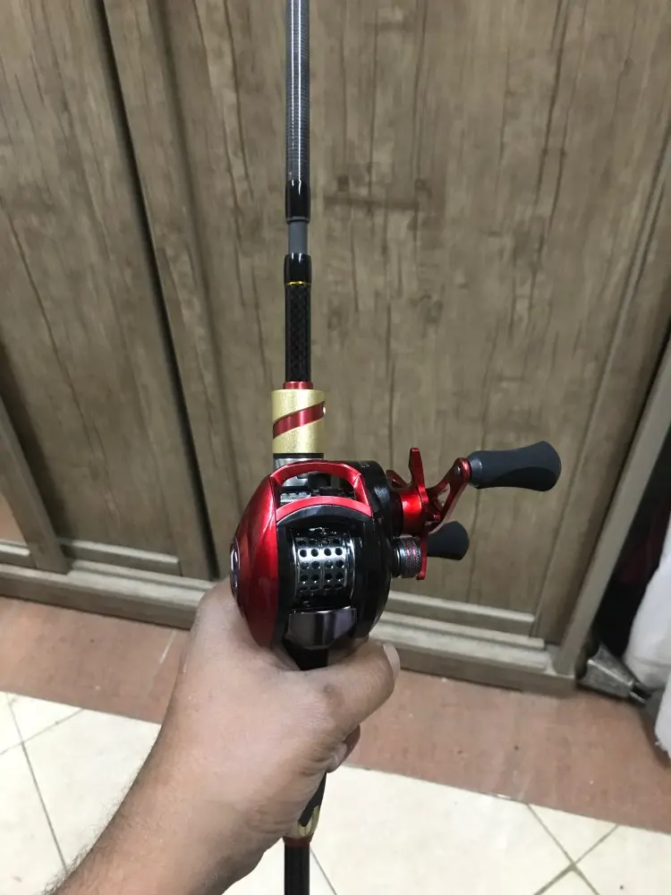 Sougayilang 2.1m Fishing Pole and Baitcasting Reel Combo Carbon 4 Sections  Sea Casting Lure Rod