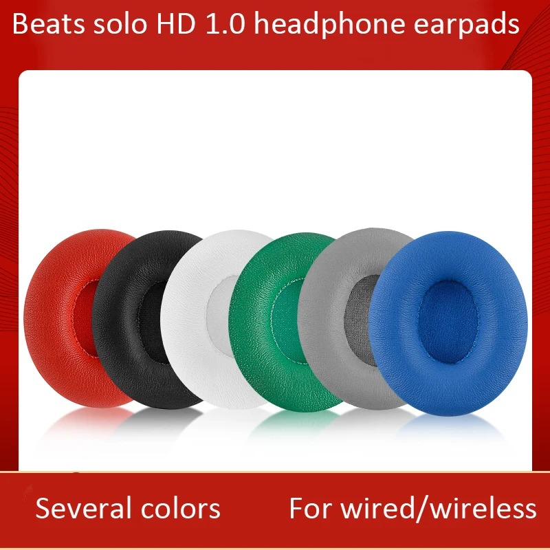 Replacement Foam Ear Pads Cushions Cover for Monster Beats By Dr.Dre SOLO 1.0/SOLO HD protein leather Headphones | Электроника