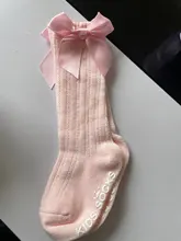 Calcetines con lazo para bebés recién nacidos, Calcetines antideslizantes de algodón con rizo, calcetines largos hasta la rodilla