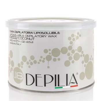 

DEPILATORY WAX JAR LIPOSOLUBLE COCONUT 1. 18 400ML WAXING HAIR REMOVAL