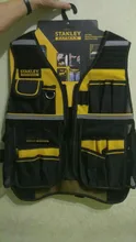 Vest Workwear Work-Tool Reflective-Safety-Strip Multi-Pocket Stanley Fatmax Strap Black