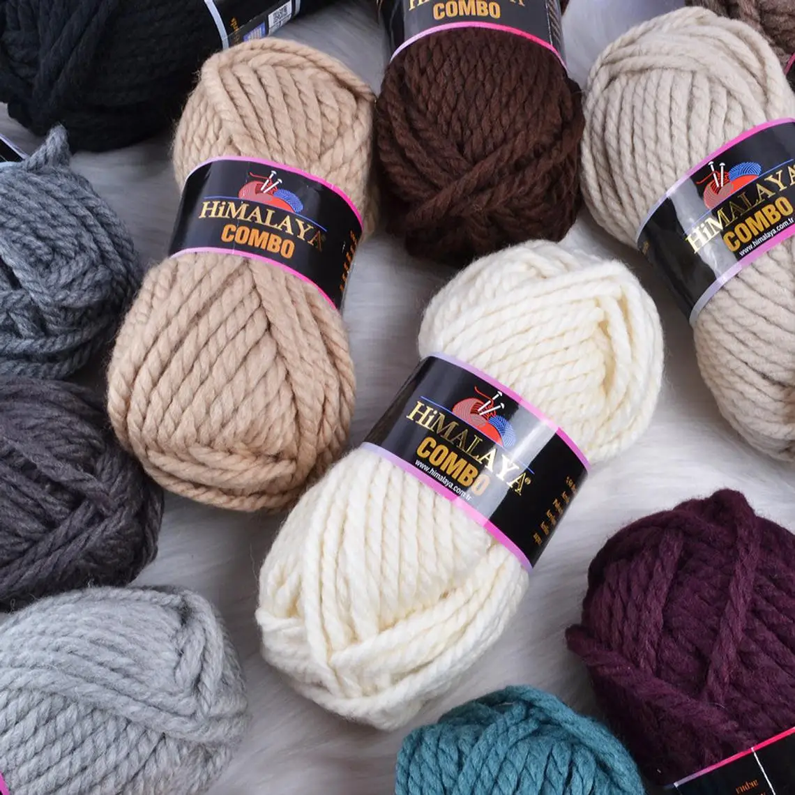Himalaya COMBO Yarn 100g - 40m Wool Thick Mohair Mink Merino Knitting Crochet Best Quality Plush Angora Sweater Shawl Wrap Scarf | Дом и сад