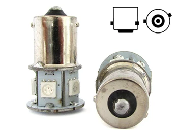 

Led lamp RY5W RY10W BAU15S 12V orange yellow for turn signals motorcycle Scooter crooked feet 7 Smd 5050